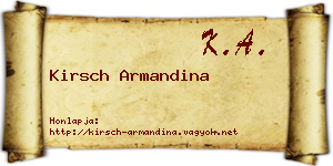 Kirsch Armandina névjegykártya